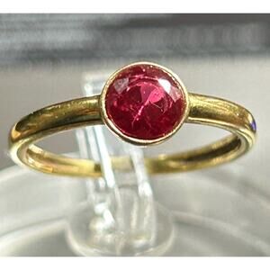 Bony Levy 18k Yellow Gold Ruby Ring, Size 5.75 designer fine jewelry